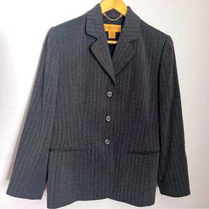 Classiques Entier Vintage Wool Suit Jacket Size 6P, dark gray in EUC